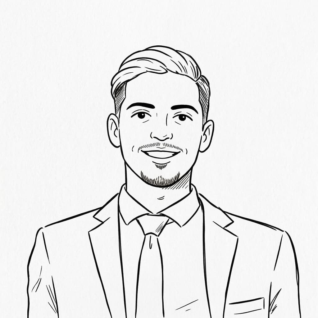 Illustrated portrait of Sajjaad Francis